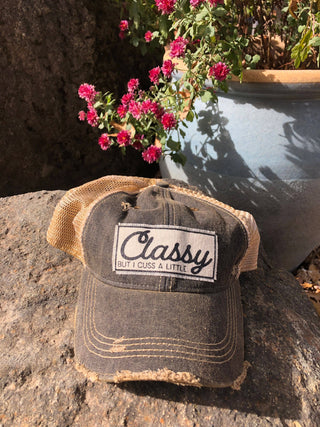 Vintage Life - Classy But I Cuss A Little Distressed Trucker Cap
