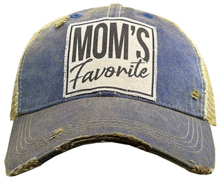 mom-s favorite distressed trucker hat