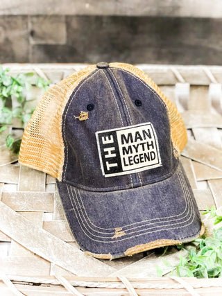 Vintage Life - The Man The Myth The Legend Distressed Trucker Cap
