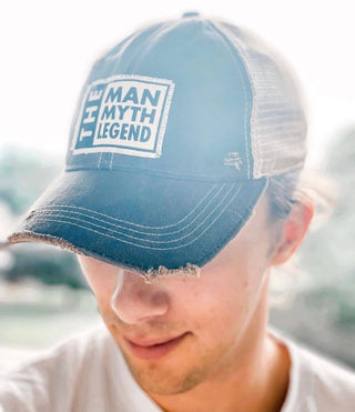 Vintage Life - The Man The Myth The Legend Distressed Trucker Cap