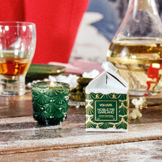 Voluspa Crushed Noble Fir Ornament Pedestal Candle