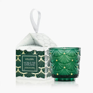 Voluspa Crushed Noble Fir Ornament Pedestal Candle
