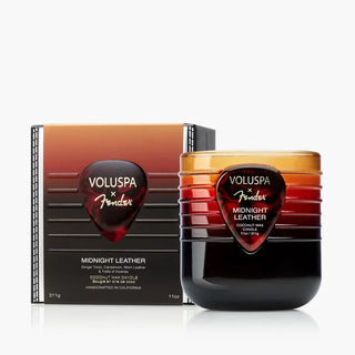 Voluspa Midnight Leather Boxed Candle