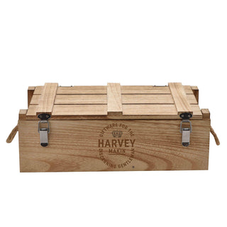 WIDDOP and Co. - Whiskey Gift Set Incl Glasses Coasters & Tongs In A Rustic Wooden Tray