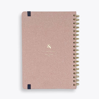 Wit & Delight - Pink Linen Spiral Note to Self Journal