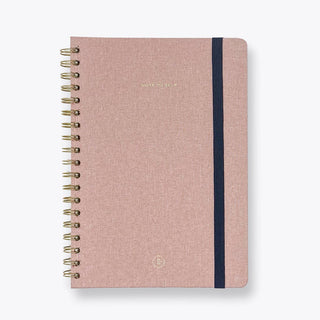 Wit & Delight - Pink Linen Spiral Note to Self Journal