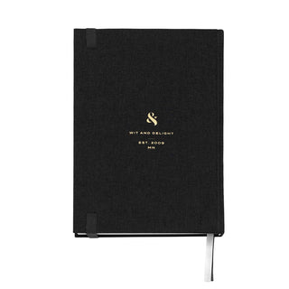 Wit & Delight - Black Linen Note to Self Journal: Linen on