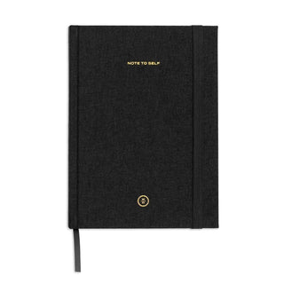 Wit & Delight - Black Linen Note to Self Journal: Linen on