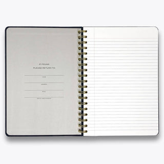 Wit & Delight - Black Linen Spiral Note to Self Journal