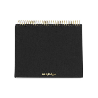 Wit & Delight - Black Linen Stay on Track Desktop Notepad
