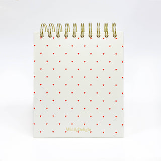 Wit & Delight - Cream Notes Spiral Notepad - hearts