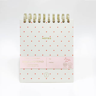 Wit & Delight - Cream Notes Spiral Notepad - hearts