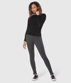Lola Jeans Anna Ponte Mid-Rise Pull-On Ankle Pant in Jersey Charcoal - Taryn x Philip Boutique