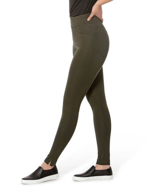 Lola Jeans Anna Ponte Mid-Rise Pull-On Ankle Pant in Jersey Hunter Green - Taryn x Philip Boutique