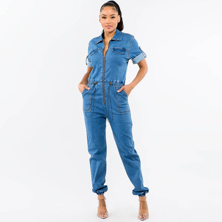 Relaxed Fitting Denim Jumpsuit - Taryn x Philip Boutique