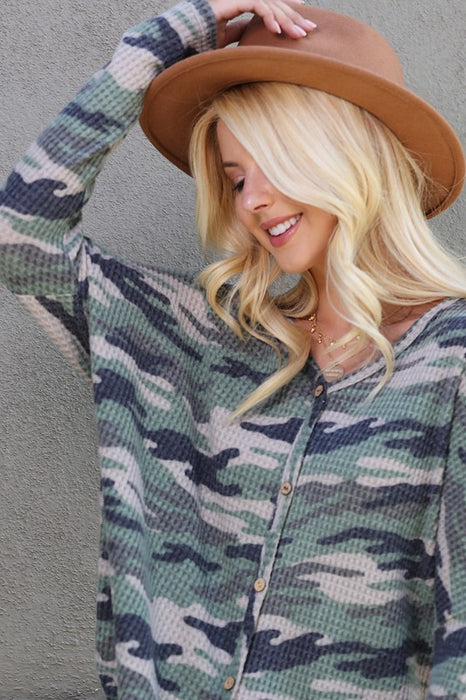 Soft Brushed Camo Loose Fit Top - Taryn x Philip Boutique