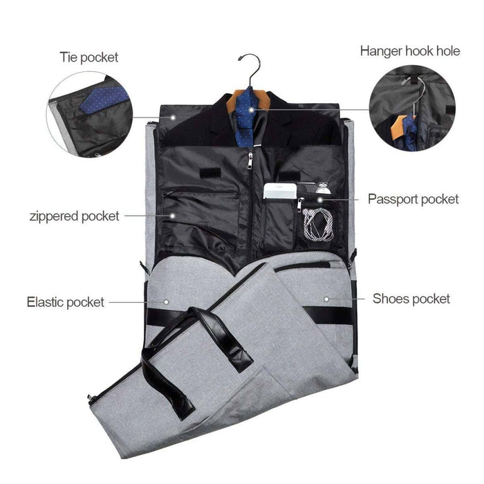 Mad Man - Convertible Garment Duffel Bag: Grey
