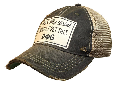 Hold My Drink While I Pet This Dog Trucker Hat Baseball Cap - Taryn x Philip Boutique