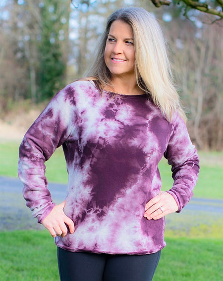 Michael Stars Tallie Boatneck Pullover in Eggplant - Taryn x Philip Boutique