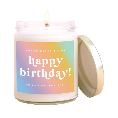 Happy Birthday Soy Candle - Clear Jar - 9 oz - Taryn x Philip Boutique