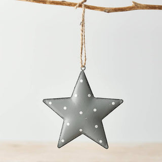 Grey Metal Star With Dotted Print, 9.5cm - Taryn x Philip Boutique