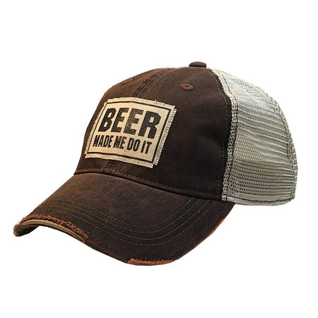 Beer Made Me Do It Distressed Trucker Cap - Taryn x Philip Boutique