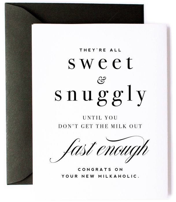 Milkaholic, Funny New Baby Card - Congrats New Baby - Taryn x Philip Boutique