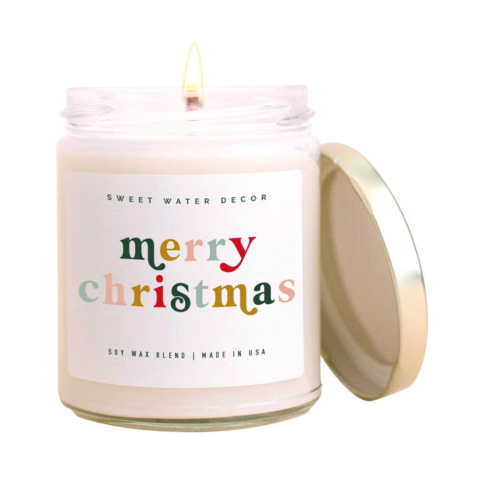 Merry Christmas Soy Candle - Clear Jar - 9 oz - Taryn x Philip Boutique