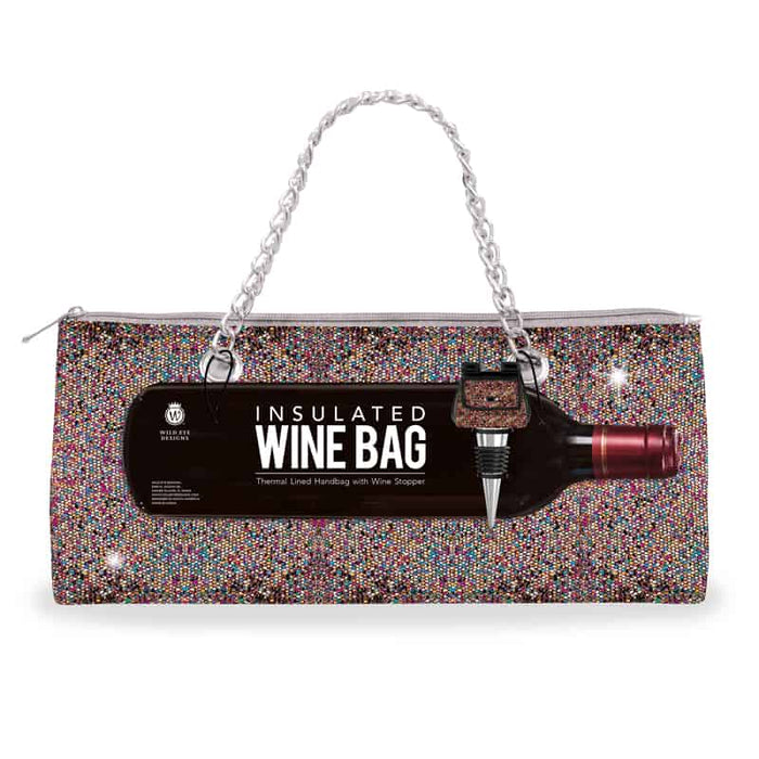 Insulated Wine Bag S/2, Confetti W/ Purse Stopper