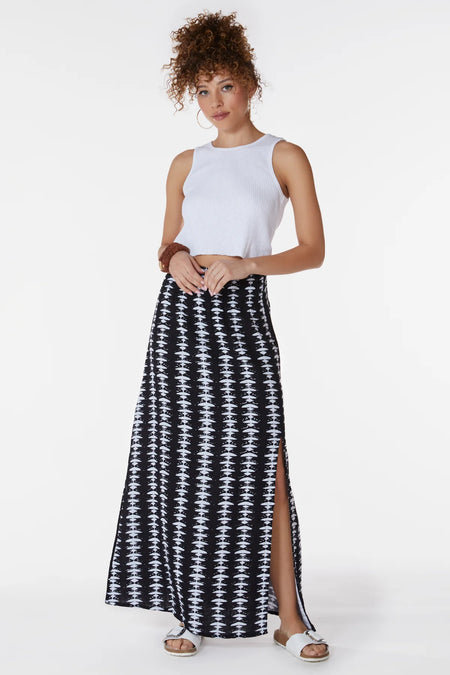 Bobi Maxi Smocked Skirt with Slit - Taryn x Philip Boutique