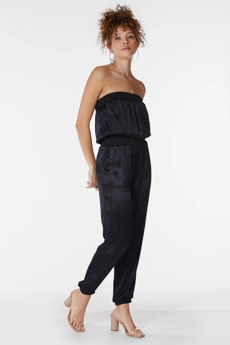 Bobi Ribbed Mixed Strapless Jumpsuit