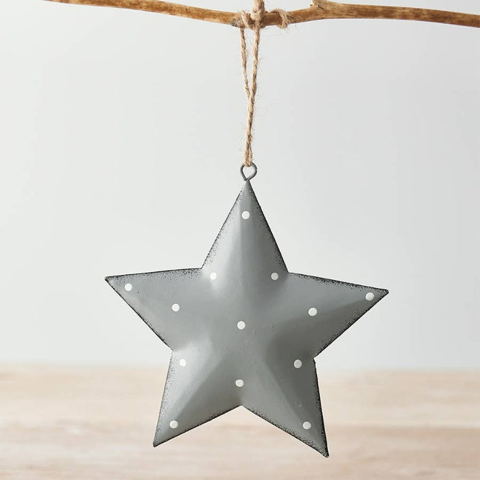 Grey Metal Star With Dotted Print, 11cm - Taryn x Philip Boutique