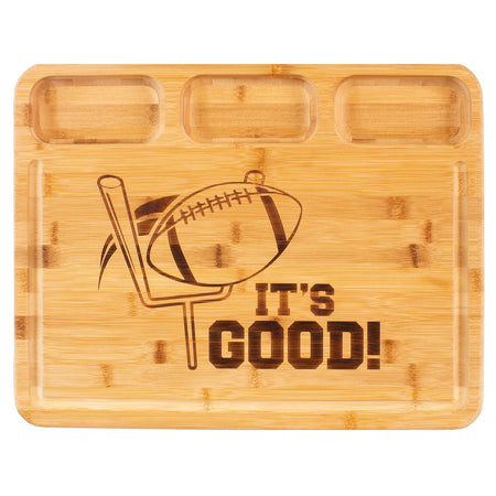 3 Well Kitchen Prep Cutting Board with Football Engraving - Taryn x Philip Boutique