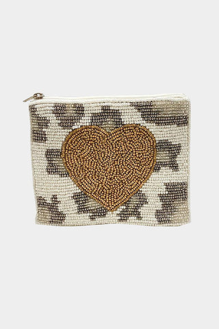 Love Animal Print Beaded Pouch Bag - Taryn x Philip Boutique