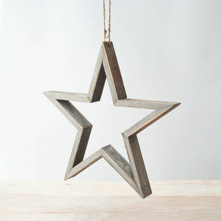 Grey Hanging Wooden Star 35cm - Taryn x Philip Boutique