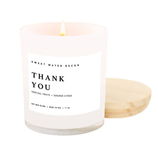 Thank You Soy Candle | White Jar Candle - Taryn x Philip Boutique