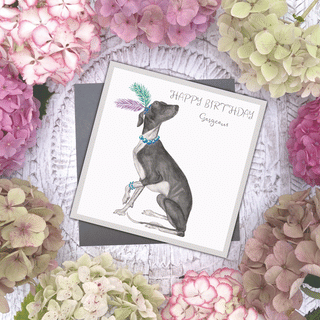 'Happy Birthday Gorgeous' Diamonds and Pearls dog card - Taryn x Philip Boutique