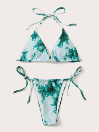 Tie Dye Bikini Set Teal - Taryn x Philip Boutique