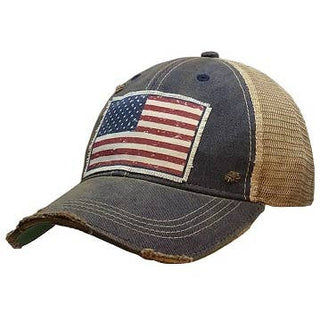 American Flag USA Distressed Trucker Cap - Taryn x Philip Boutique