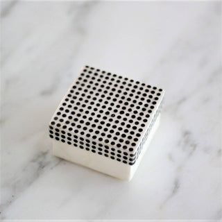Capiz box with Black & White Dots - Taryn x Philip Boutique