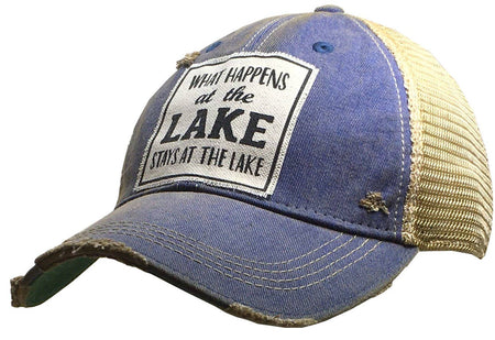 What Happens At The Lake Stays At The Lake Trucker Cap Hat - Taryn x Philip Boutique