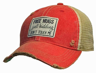 Free Hugs Just Kidding Don't Touch Me Trucker Hat Cap - Taryn x Philip Boutique