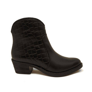 Stefanie cowboy ankle boot in leather Black - Taryn x Philip Boutique