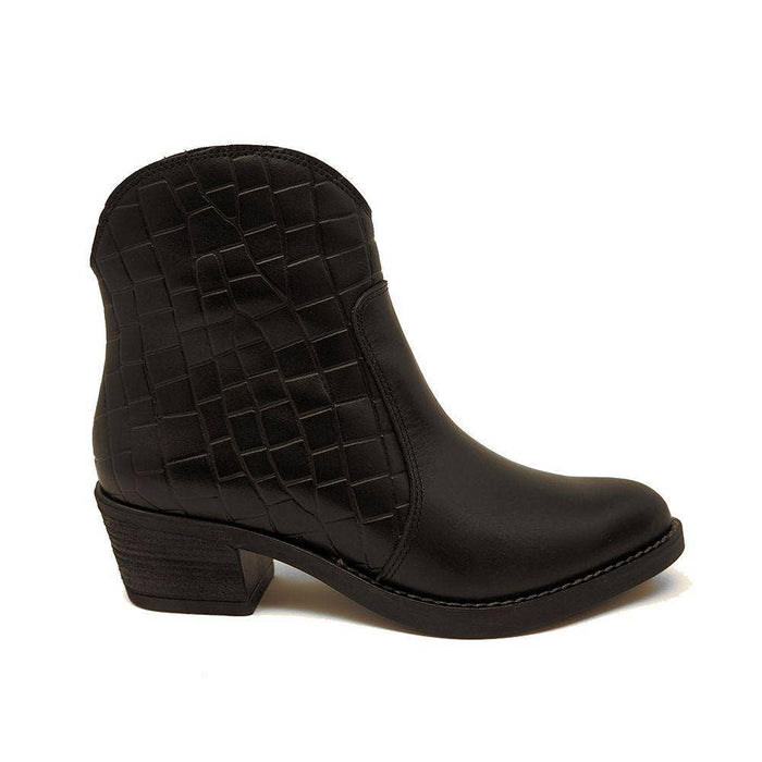 Stefanie cowboy ankle boot in leather Black
