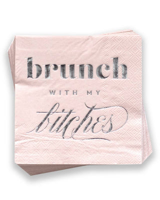 Brunch with My B*tches, Blush Funny Cocktail Party Napkins - Taryn x Philip Boutique