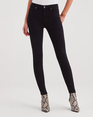 7 For All Mankind B(air) Denim High Waist Skinny Jean in Black - Taryn x Philip Boutique