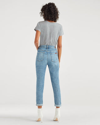 7 For All Mankind High Waist Josefina Skinny Boyfriend Jean with Busted Knee in Nolita - Taryn x Philip Boutique