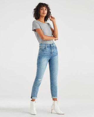 7 For All Mankind High Waist Josefina Skinny Boyfriend Jean with Busted Knee in Nolita - Taryn x Philip Boutique