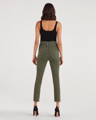 7 For All Mankind Paperbag Waist Pant in Army Green - Taryn x Philip Boutique