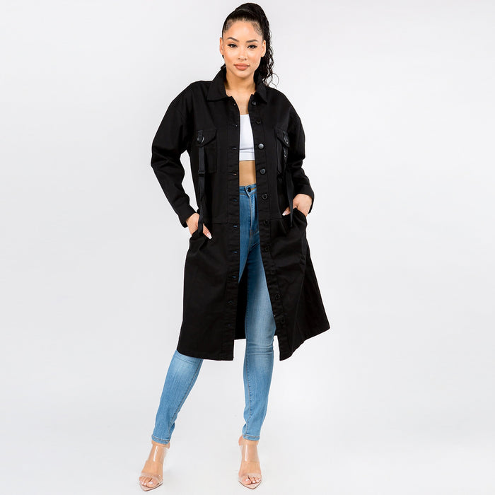 Loose Fitting Knee Length Jacket - Taryn x Philip Boutique